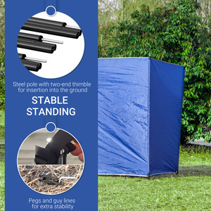 Outsunny Camping Windbreak with Carry Bag - Blue by Outsunny