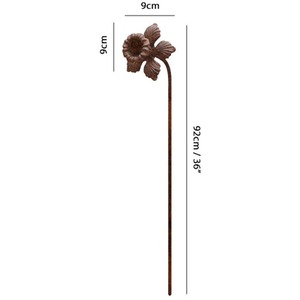 Daffodil Metal Flower Garden Stakes - Rust by Garden Pride