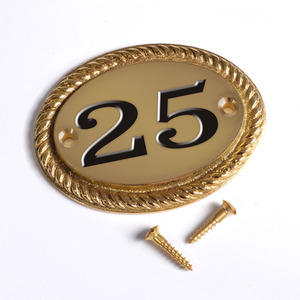 Brass Engraved Oval No 25 by The house nameplate company