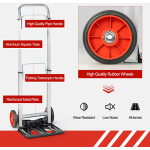 Folding Hand Truck Dolly Cart-Silver - Silver by Costway