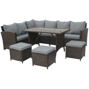 BIRCHTREE Rattan Garden Furniture Patio Set - Brown by BIRCHTREE