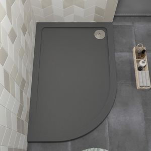 1200mm x 800mm -Premium Shower Tray Right Hand Offset Quadrant - Grey Slate by Balterley