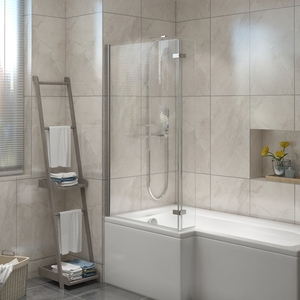 Square Bath Shower Screen Bifold Panel Pivot Screen - Chrome