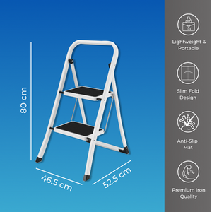 Folding Lightweight Step Ladder - White / 80cm by iTrend