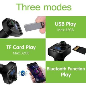 Car 5.0 FM Transmitter and MP3 Player Kit - Black