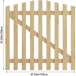 Solid Wood Garden Gate with Z-Shaped Structure by Livingandhome