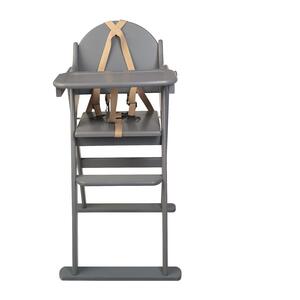 Deluxe Putaway Folding Wooden High Chair - Grey by Safetots