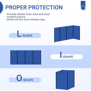 Outsunny Camping Windbreak with Carry Bag - Blue by Outsunny
