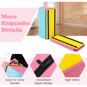 Mailbox Tumbling Mat Gymnastics Vaulting Box - Blue & Pink by Costway