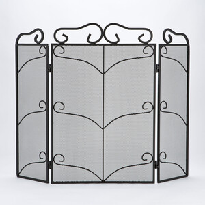 3 Panel Fiona Firescreen - Black