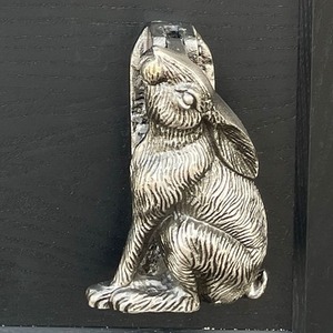 Moon Gazing Hare Door Knocker - Gunmetal Silver by Casas Door Furniture