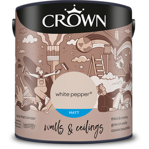 Crown Matt Breatheasy Emulsion Paint - White Pepper by Crown Paints
