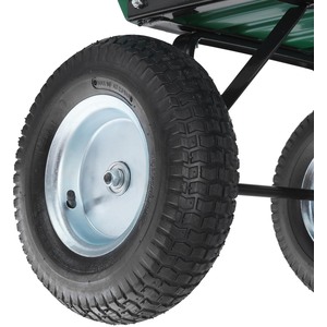 Hand Cart with Pneumatic Tyres (300Kg Load Capacity) - Green by tectake