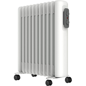 Oil Filled Electric Heater with Adjustable Thermostat - White / 51cm by Mylek