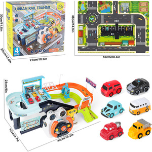 Car Simulation Steering Wheel Racing Tracks Educational Toy - multi-coloured