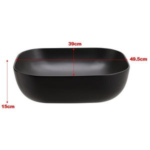 All-Black Ceramic Bathroom Sink - Black by Livingandhome