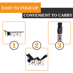 Outsunny Wide Folding Camping Cot With Carry Bag - Black and Beige by Outsunny