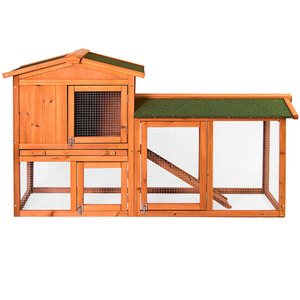 Double Wooden Pet Hutch - Wood by Vida Designs