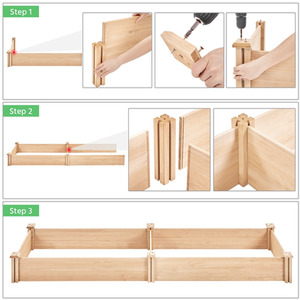 Wooden Raised Garden Bed Divisible Planter Box - Wood by Yaheetech
