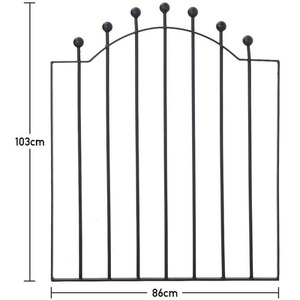 Garden Metal Fence Gate with Ball Finial Top - Black by Livingandhome