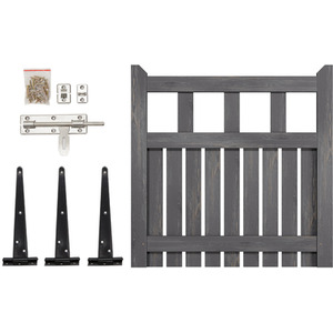 Spruce Wood Garden Fence Gate with Raised Sides by Livingandhome