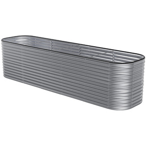 Sliver Oval-Shaped Galvanized Steel Raised Garden Flower Bed - Sliver / 320cm by Livingandhome