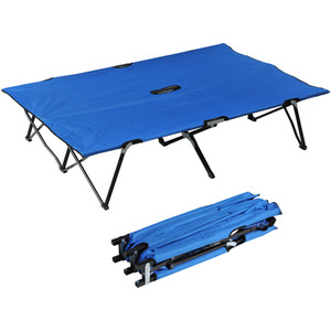 Outsunny Folding Camping Bed With Portable Travel Bag - Blue by Outsunny
