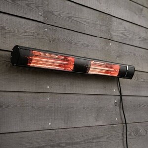 3kW Dual Electric Patio Heater IP44 Remote Control - Black by Primrose