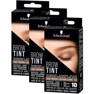 Schwarzkopf Brow Tint Professional Light Brown Permanent Eyebrow Dye Tinting Kit - Buy 3 - light Brown / 6cm / 0.12kg by Schwarzkopf