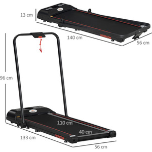 HOMCOM Folding Walking Treadmill Aerobic Walking Exercise Machine LED by HOMCOM