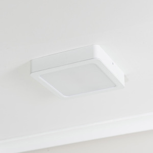 Lacey IP44 Integrated LED Square Flush Recessed Bathroom Ceiling Light - White by ValueLights