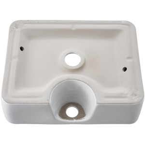 Rectangular Ceramic Countertop Basin with Central Drain Set - White by Livingandhome
