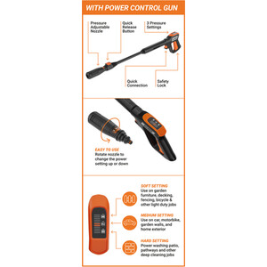 Saber 2000W Pressure Washer - Black and Orange by Saber