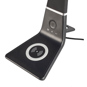 Black Curved LED Desk Lamp with Wireless Phone Charger - Black
