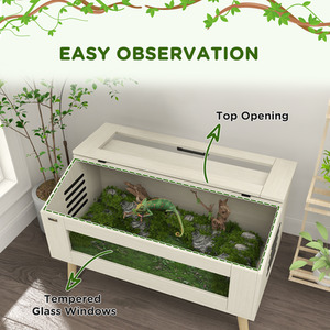 PawHut Reptile Terrarium, Snake Vivarium with Tempered Glass Windows - Brown / 140l by PawHut