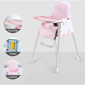 Adjustable 3-In-1 Baby Highchair - Pink
