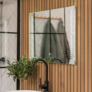 IP44 Bathroom Mirror Integrated LED Strip Touch Control and Demister Pad - Silver by ValueLights