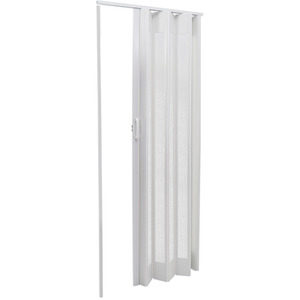 Transparent PVC Folding Pocket Door - White / 81cm by Livingandhome