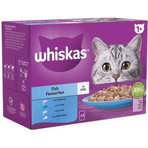 Whiskas 1+ Pouches in Jelly - Fish Favourites / 12 by Whiskas