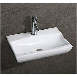 BELOFAY Ceramic Cloakroom Wash Basin Sink Modern Design Wall-Mounted Basin by BELOFAY