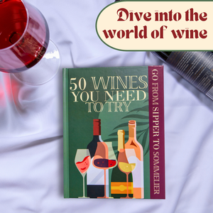 50 Wines You Need To Try Gift Book Sipper To Sommelier - Wine Gift Book - Black by Boxer Gifts