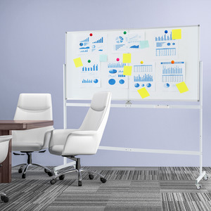 Rolling Whiteboard on Wheels - White by Costway
