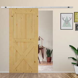 HOMCOM Sliding Barn Wooden Door Hardware Roller - Silver by HOMCOM