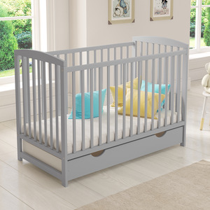 Jacob Cot Bed With Drawer And Mattress - Grey by Love For Sleep