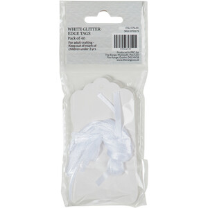 White Glitter Edge Tags by True Moments