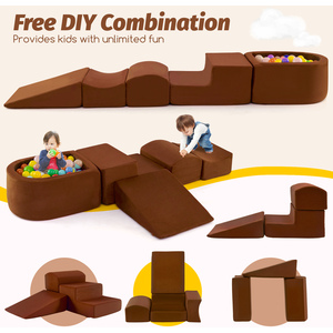 5-Piece Kids Soft Climbing Blocks - Brown by Costway