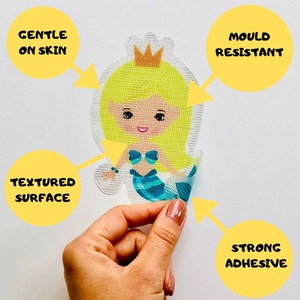 Anti Slip Kids Bath Stickers - Mermaid ( 5x Pack ) - Turquoise by Slips Away