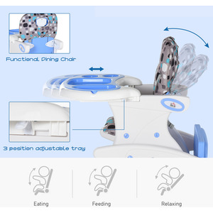 2-in-1 Convertible Baby High Chair Booster Seat - Blue by HOMCOM