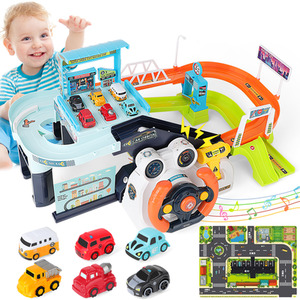 Car Simulation Steering Wheel Racing Tracks Educational Toy - multi-coloured