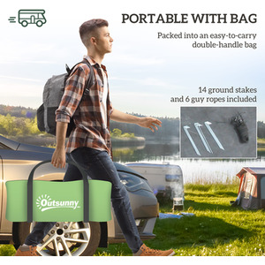 Outsunny 2 Room Camping Tent for 3-4 Man, 3000mm Waterproof by Outsunny